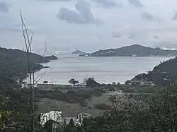 Shap Long Bay and Hei Ling Chau viewed from Shap Long village
