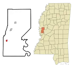 Location of Cary, Mississippi
