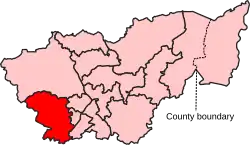 Map showing the location of the Sheffield Hallam constituency in South Yorkshire under the boundaries created by the 2023 boundary review and first used at the 2024 general election.