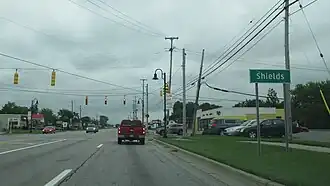 Road signage looking east along M-46