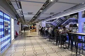 Seating area inside mall