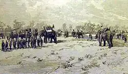 Siamese Elephant-mounted artillery in Laos in 1893