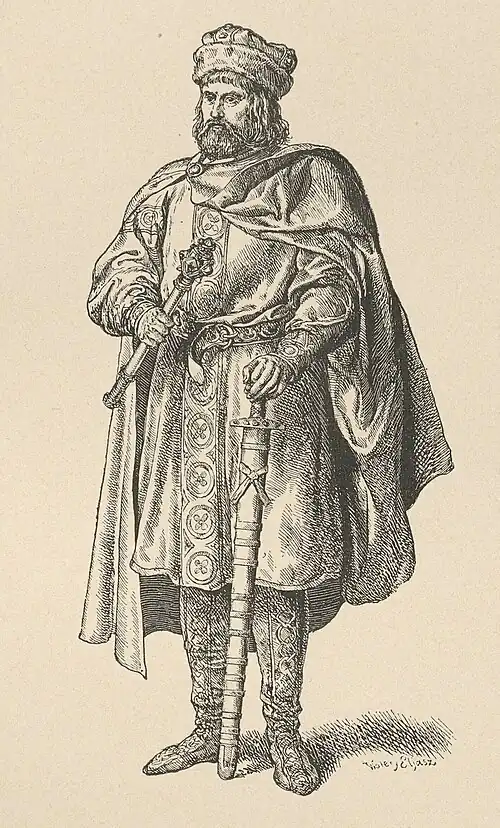 Imaginary depiction of Siemomysł by Walery Eljasz-Radzikowski