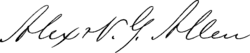 Alexander Viets Griswold Allen's signature