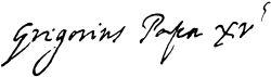 Gregory XV's signature