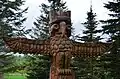 A totem pole in the North American zone