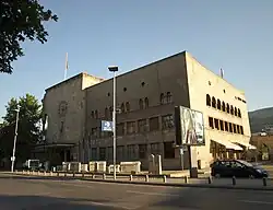 Old station building, rebuilt in 1940, and destroyed in 1963. Today it houses a museum, April 2010.