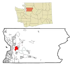 Location of West Lake Stevens, Washington