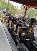 Full view of Snoopy's Racing Railway's train