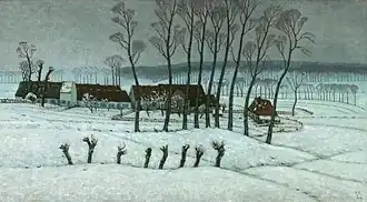 Snow at Berchem-Sainte-Agathe (1912), oil on canvas, 90,5 x 162&nbsp;cm., Kröller-Müller Museum, Otterlo