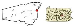 Location of Selinsgrove in Snyder County, Pennsylvania.