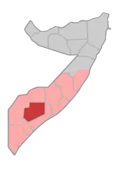 Location in Somalia.