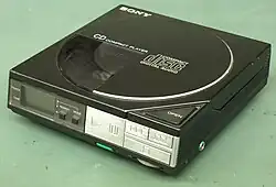 Image 5The portable Discman CD player, which was released in 1984 and precipitated the displacement of LPs (from Album era)