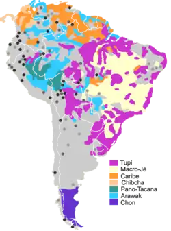 The major South American language families
