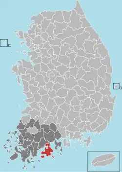 Location in South Korea