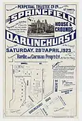 Springfield House and grounds, Darlinghurst – Hardie and Gorman – Earl St, Earl Place, Springfield Ave, Llankelly Lane, Orwell St, Elizabeth Bay Rd, Barncleuth Square, Roslyn St, Macleay St, Darlinghurst Rd, 1923.[14]