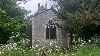 East-facing side of church