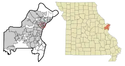 Location of Beverly Hills, Missouri