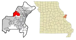 Location of Maryland Heights, Missouri
