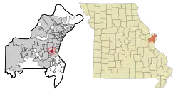 Location of Rock Hill, Missouri