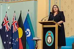 Watt speaking at the 2024 St John's Annual Ambulance Awards