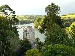 View from above the church looking across to St Just Creek