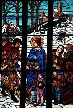 Stained glass window of Saint Elisabeth of Hungary in the cathedral