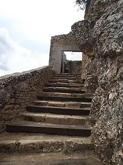 Main stairway and doorway to the Castle of Monjardin