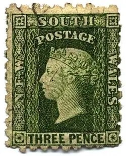 New South Wales 3-pence stamp of 1891