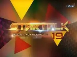 The show title is displayed on the center of the image. The texts "The Only Showbiz Authority 19" are seen below the show's title. The logo of GMA Network is displayed on the upper right side of the image.