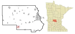 Location of Paynesville within Stearns County, Minnesota