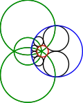 The circles passing through the tangent points of the Steiner-chain circles with the two given circles are orthogonal to the latter and intersect at multiples of the angle&nbsp;2θ.