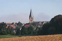 View of Steinheim with the Catholic Parish Church of Saint Mary