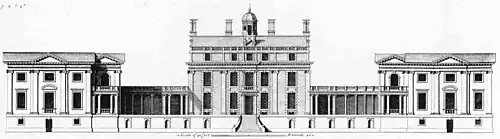Stoke Park: the house ca.1700 ss pictured in Colen Campbell's Vitruvius Britannicus (meaning British Architect).
