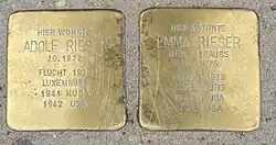 Stolpersteine für Emma und Adolf Rieser