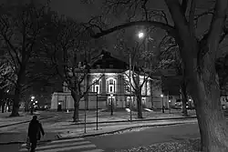 Theatre building at night