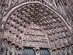 Archivolts surrounding a tympanum of the west façade, Strasbourg Cathedral, France