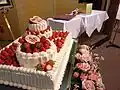 A strawberry wedding cake