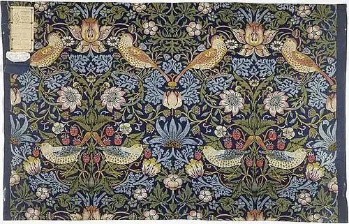 "Strawberry Thief" textile pattern, William Morris, 1883[72]