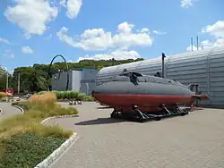 SS X-1 Midget Submarine outside museum