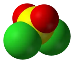 Ball-and-stick model of sulfuryl chloride