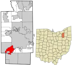 Location in Summit County and the state of Ohio.