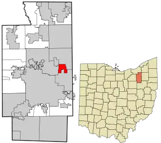 Location in Summit County and the state of Ohio.