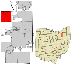 Location in Summit County and the state of Ohio.