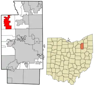 Location in Summit County and the state of Ohio.