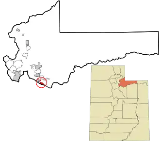 Location in Summit County and the state of Utah