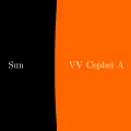 The red supergiant VV Cephei stars were defined as a class by Bidelman[85] in 1954.[208] In this artist's conception to give an idea of size, the Sun is the small dot on the left.