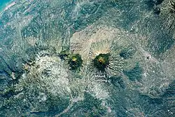 Mts Sundoro and Sumbing from ISS, 2021