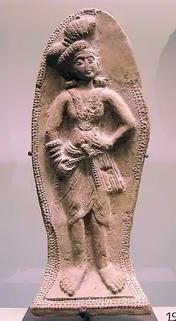 Shunga masculine figurine (molded plate). 2nd–1st century BCE.