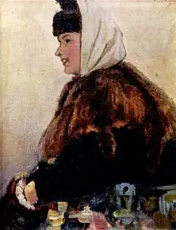 Portrait of a Young Woman in a Coat with a Muff (1890, State Tretyakov Gallery)